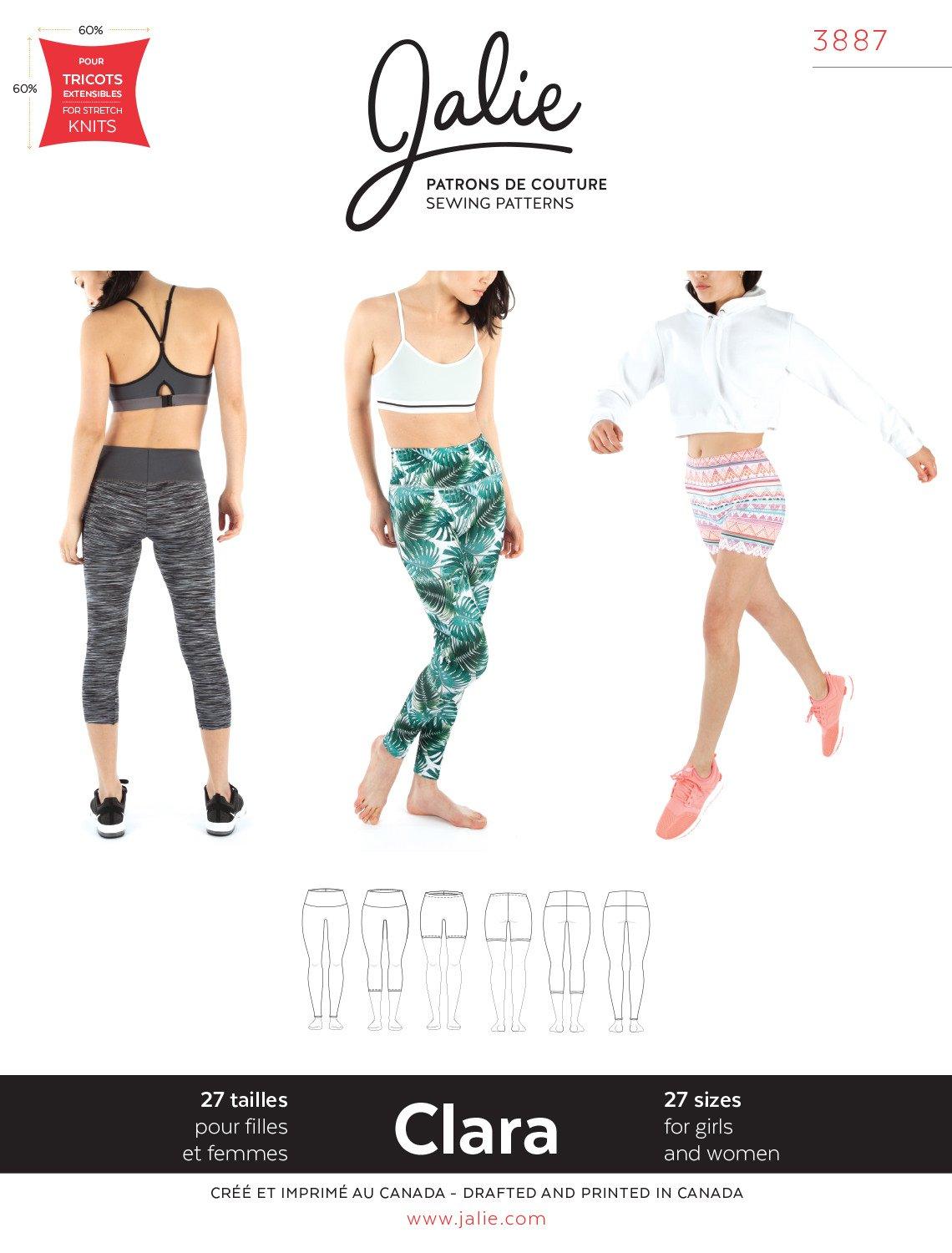 Jalie Sewing Pattern - Clara High-Waisted Leggings | Core Fabrics