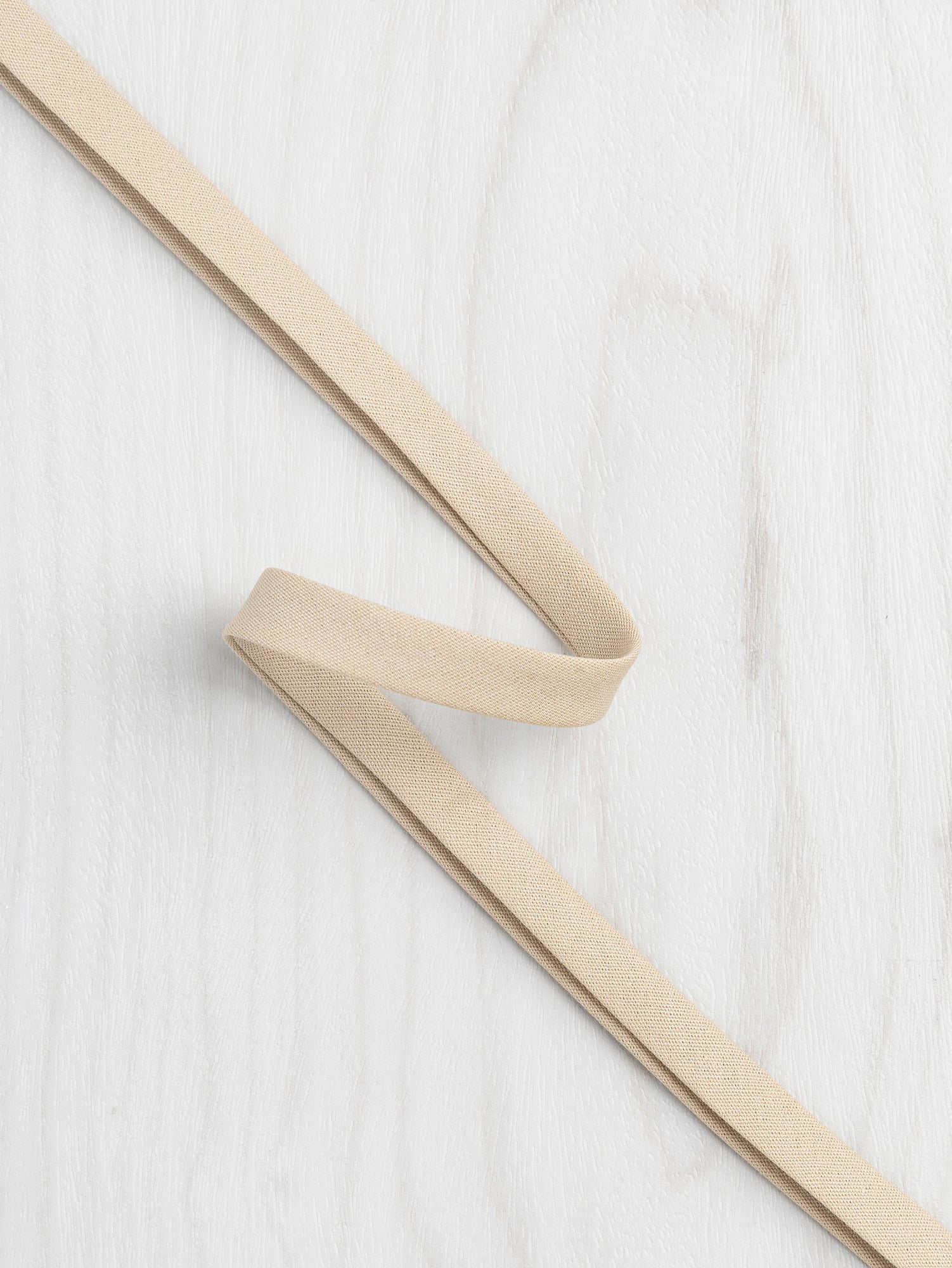 Double-Fold Cotton Poplin Bias Tape - 3/8' (10mm) wide - Oat | Core Fabrics