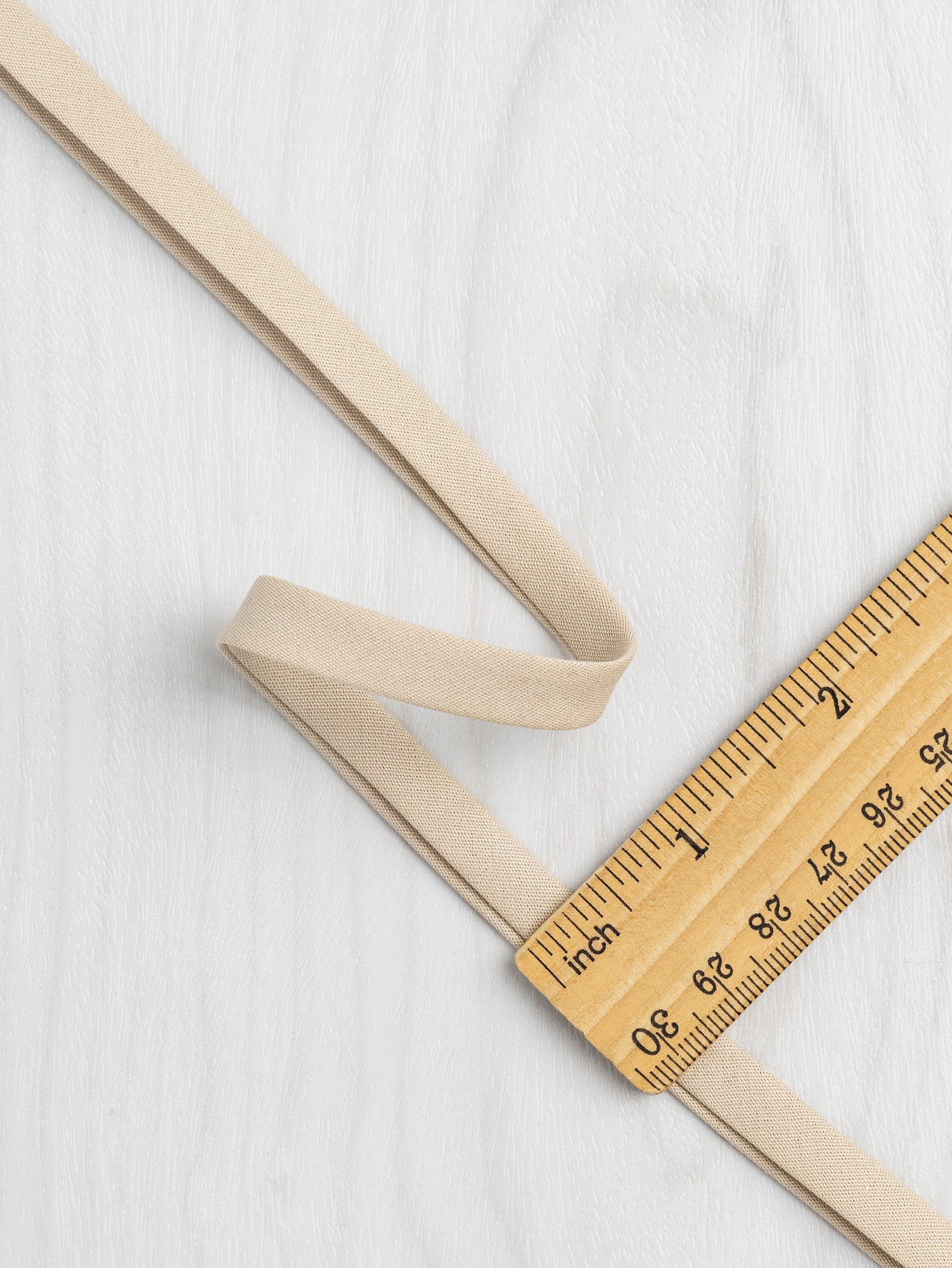 Double-Fold Cotton Poplin Bias Tape - 3/8' (10mm) wide - Oat | Core Fabrics