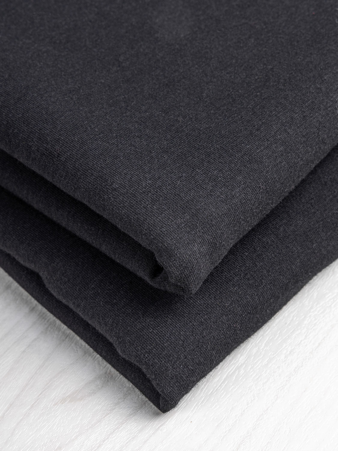 Bamboo Cotton Stretch Fleece - Black | Core Fabrics