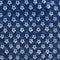 Beautifully Imperfect Flower popeline de coton imprimée à la planche - Indigo + Bleu chambray