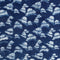 Beautifully Imperfect Strawberry Flower popeline de coton imprimée à la planche - Indigo + Bleu chambray