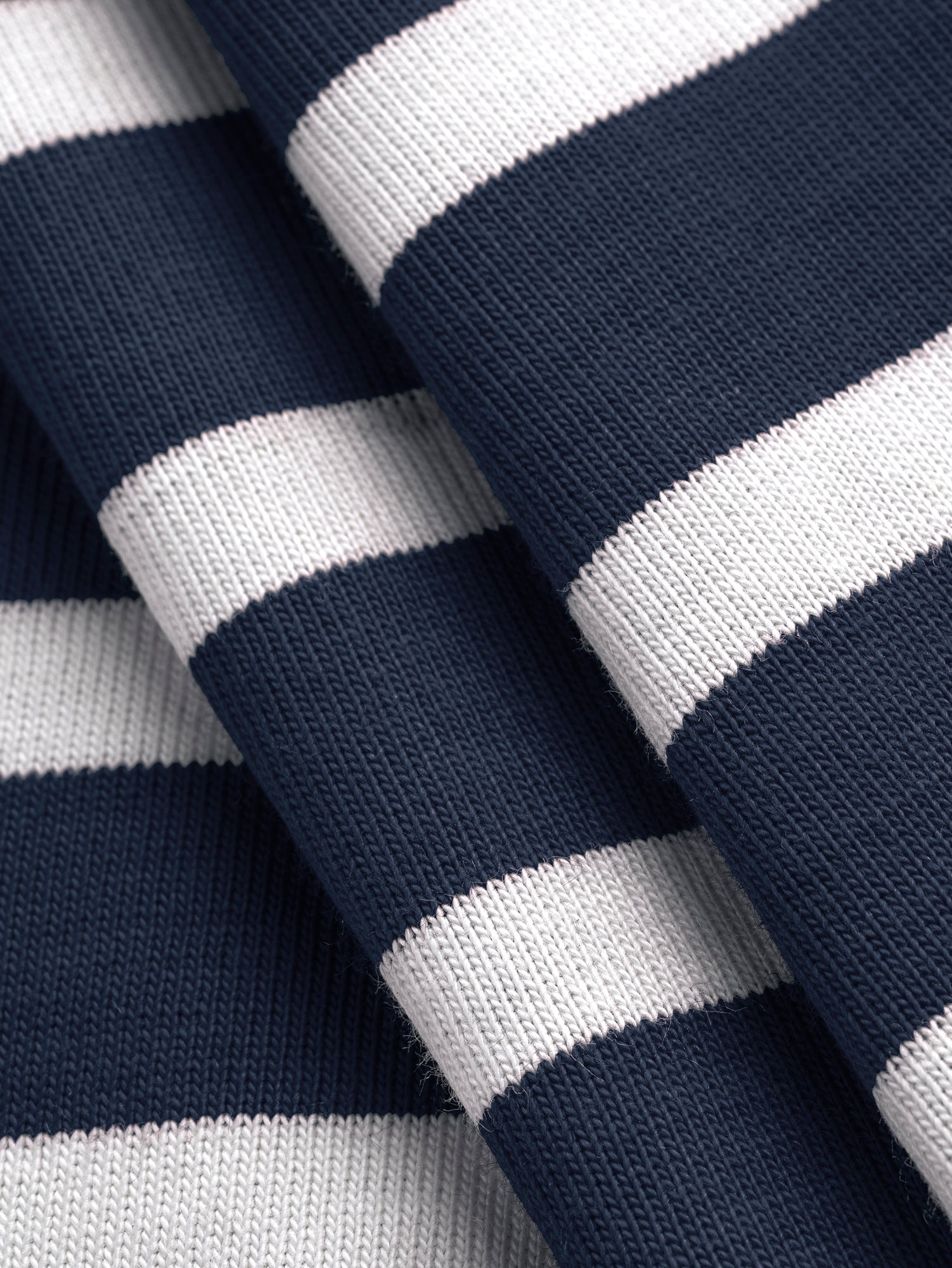 Breton Stripe Organic Cotton Jersey Knit - Navy + Cream | Core Fabrics