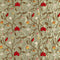 Soie fleurs brodées fin de rouleau - Sauge + Multicolore