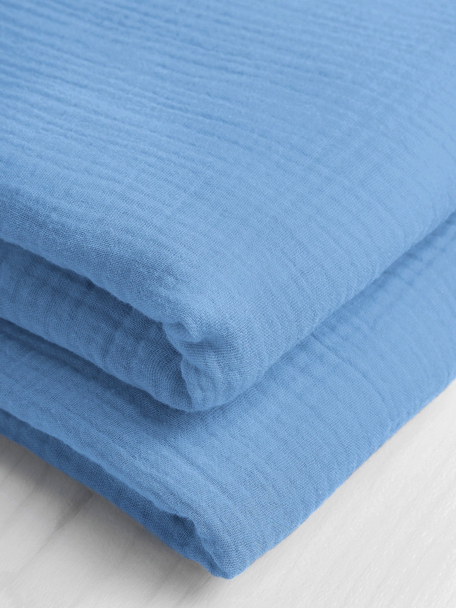 Organic Cotton Double Gauze - Soft Blue | Core Fabrics