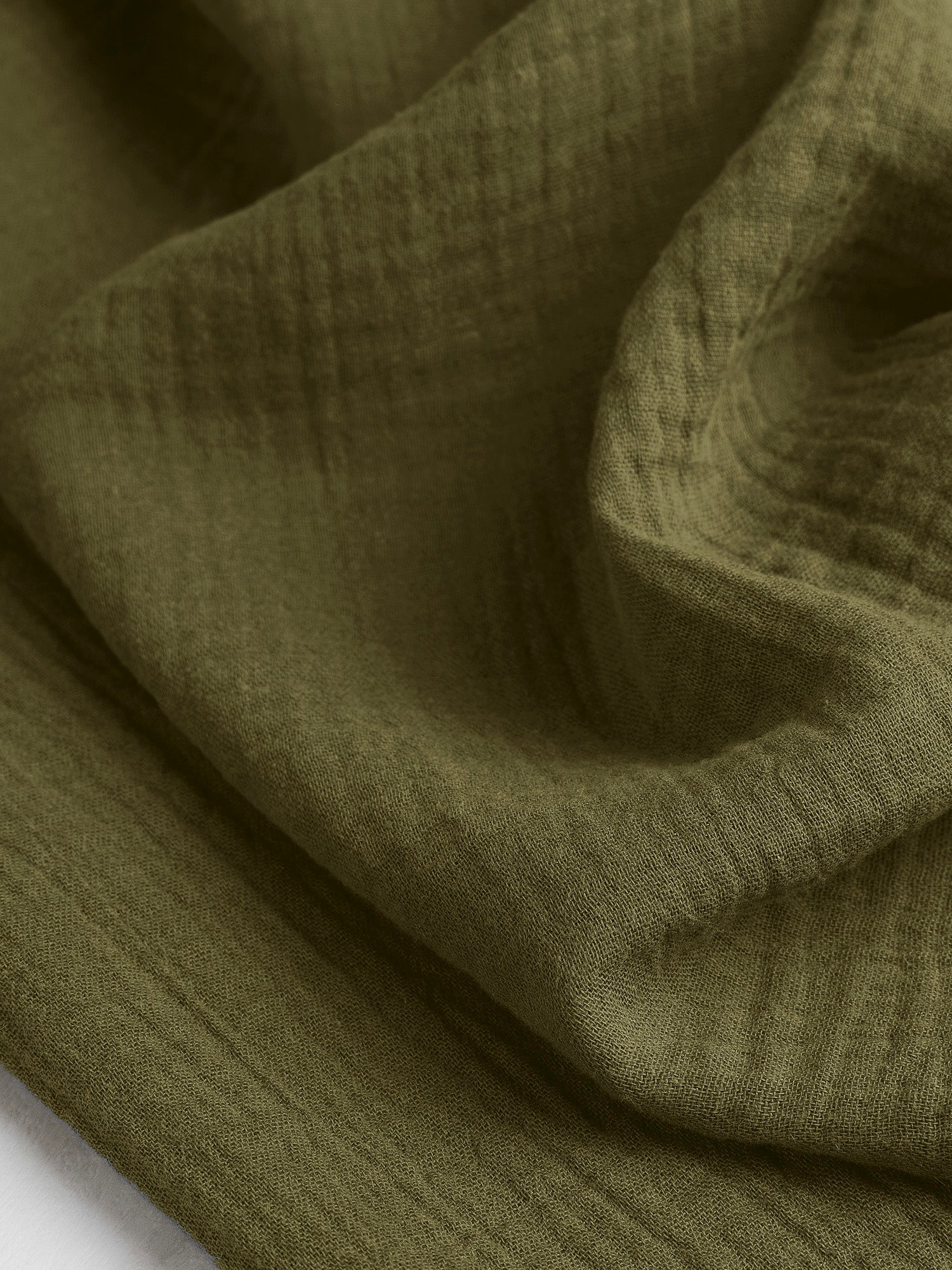 Organic Cotton Double Gauze - Olive | Core Fabrics