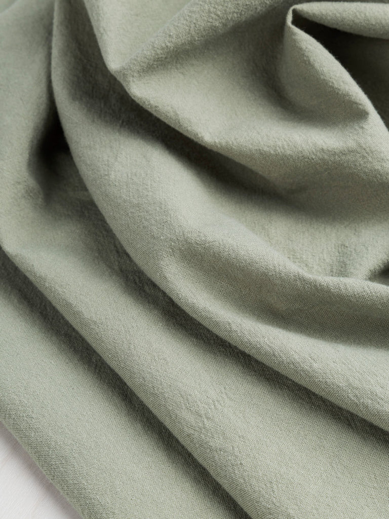 Tumbled Non Stretch Cotton - Sage