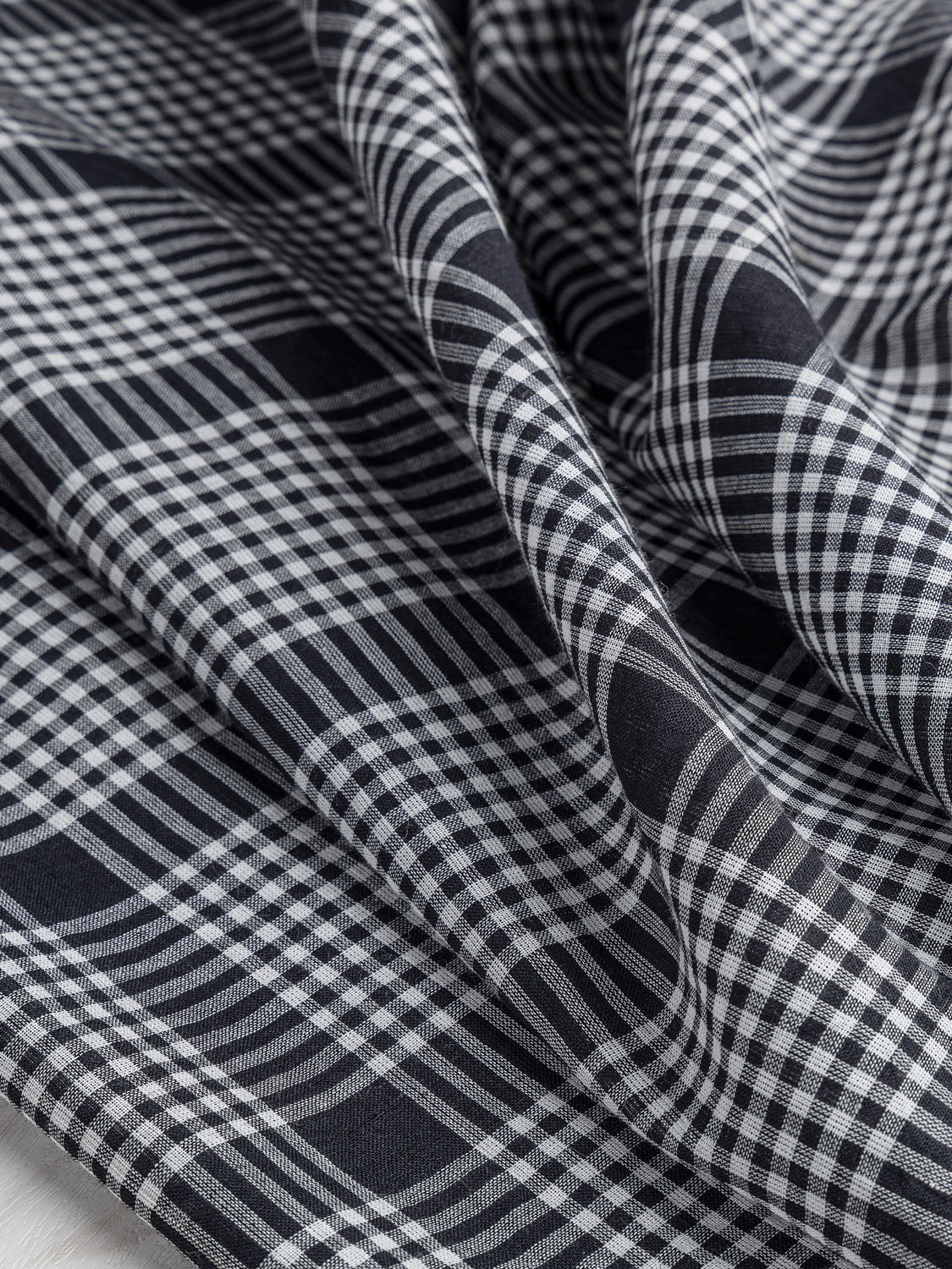 100% Cotton Yarn Dyed Fabric - Classic Checkerd Pattern, Charcoal Blac –  byhands Hand Craft