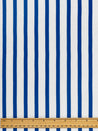 Breton Stripe Organic Cotton Jersey Knit - Cream + Blue | Core Fabrics