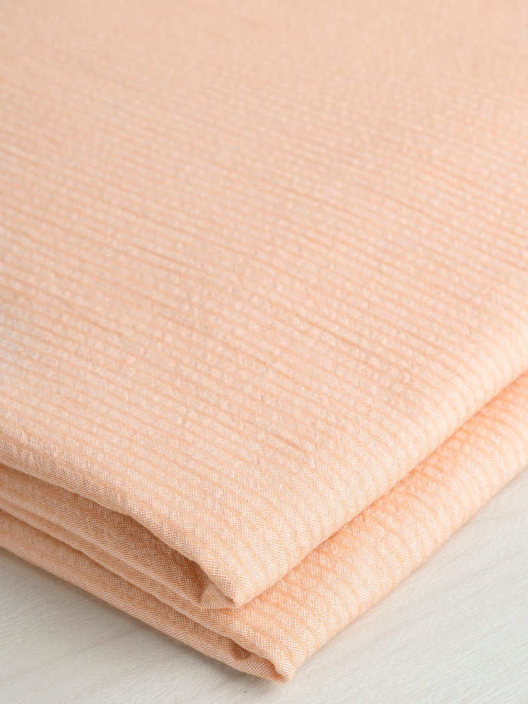 Seersucker Cotton Shirting - Peach