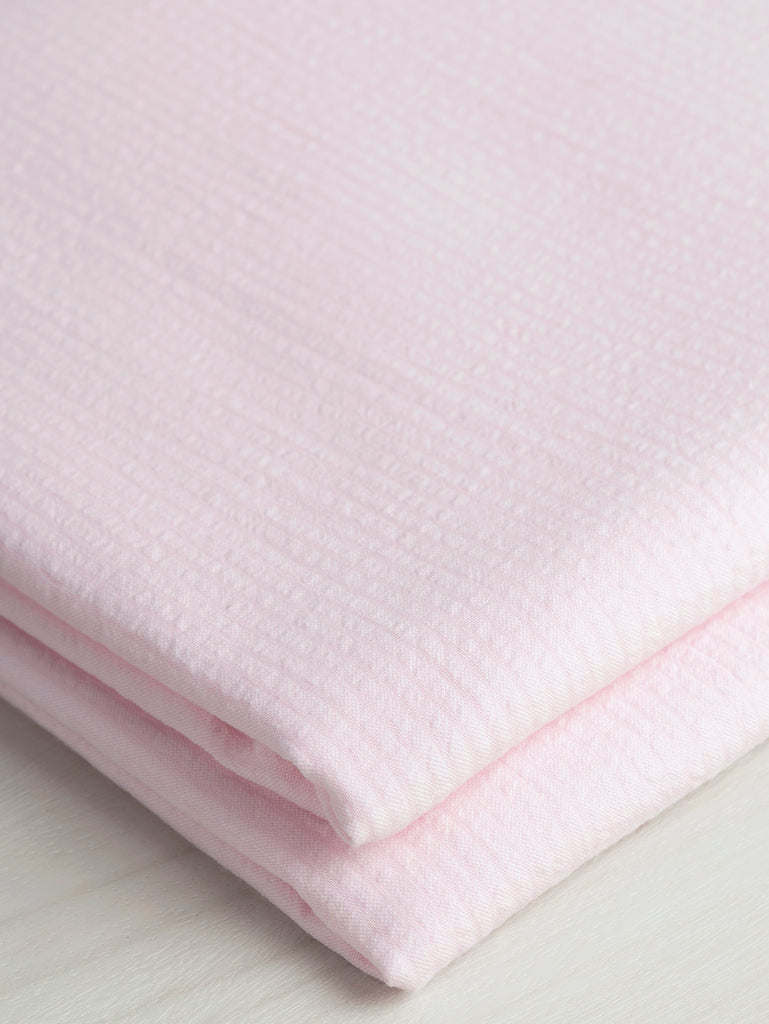Seersucker Cotton Shirting - Soft Pink