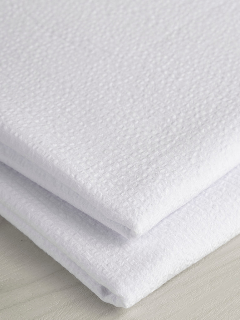 Seersucker Cotton Shirting - White