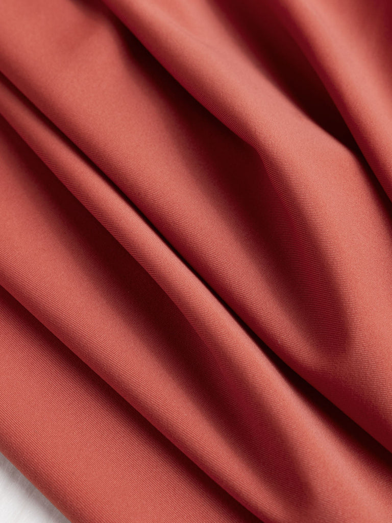 Recycled Nylon Spandex Swimwear Fabric - Sunbaked Red