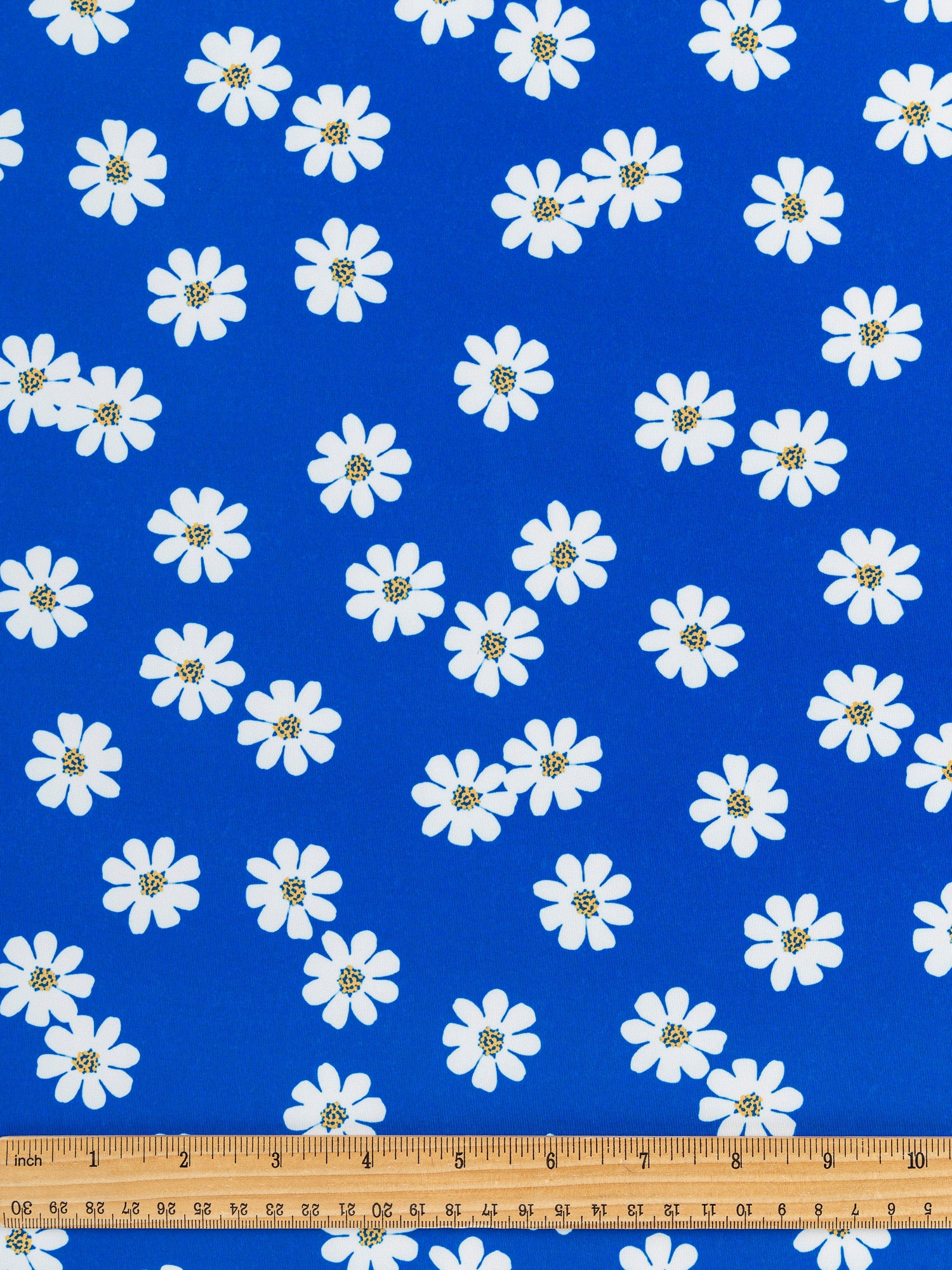 Mary Daisy Recycled Swim Performance Knit - Royal Blue + White | Core Fabrics