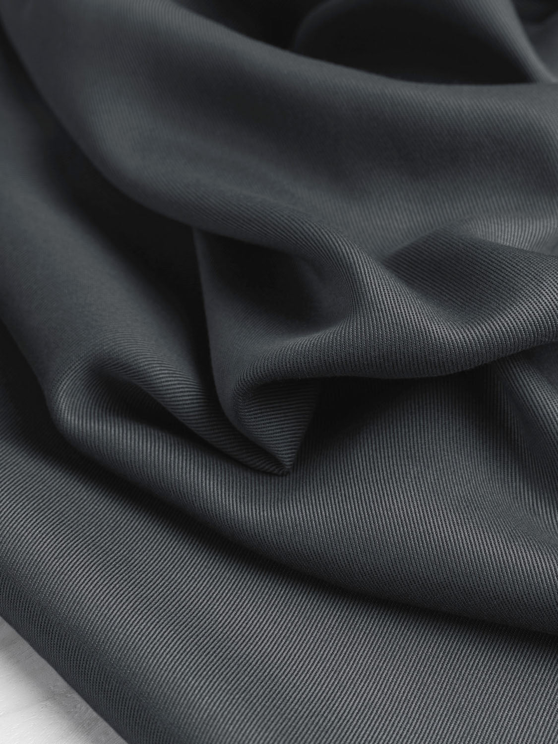 Charcoal Gray Poly Cotton Twill Fabric