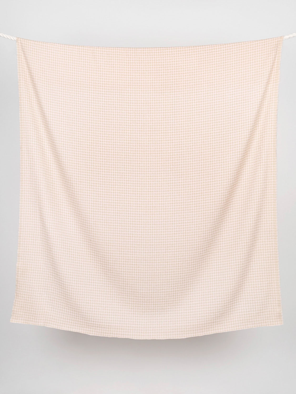 Subtle Houndstooth Wool Coating Deadstock - Pink + Beige | Core Fabrics