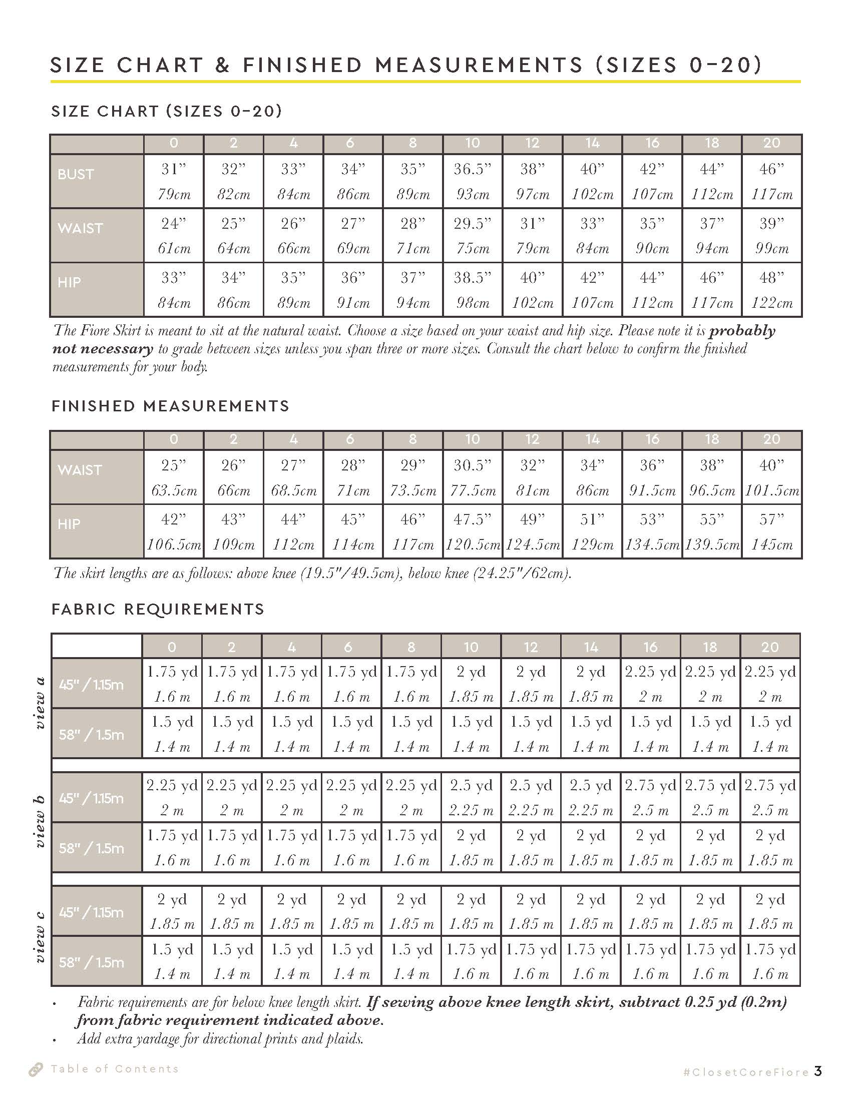 Fiore Skirt Pattern | Core Fabrics
