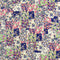 Floral Patchwork Print Textured Ecovero Viscose - Butter + Cobalt + Green - Swatch