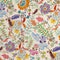 Challis de viscose imprimé fleurs folk - Oat + Multicolore