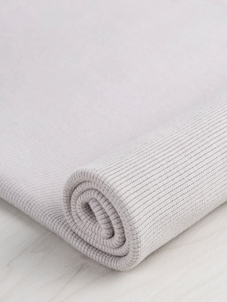 Coton biologique lourd 2x1 en tricot côtelé - Gris