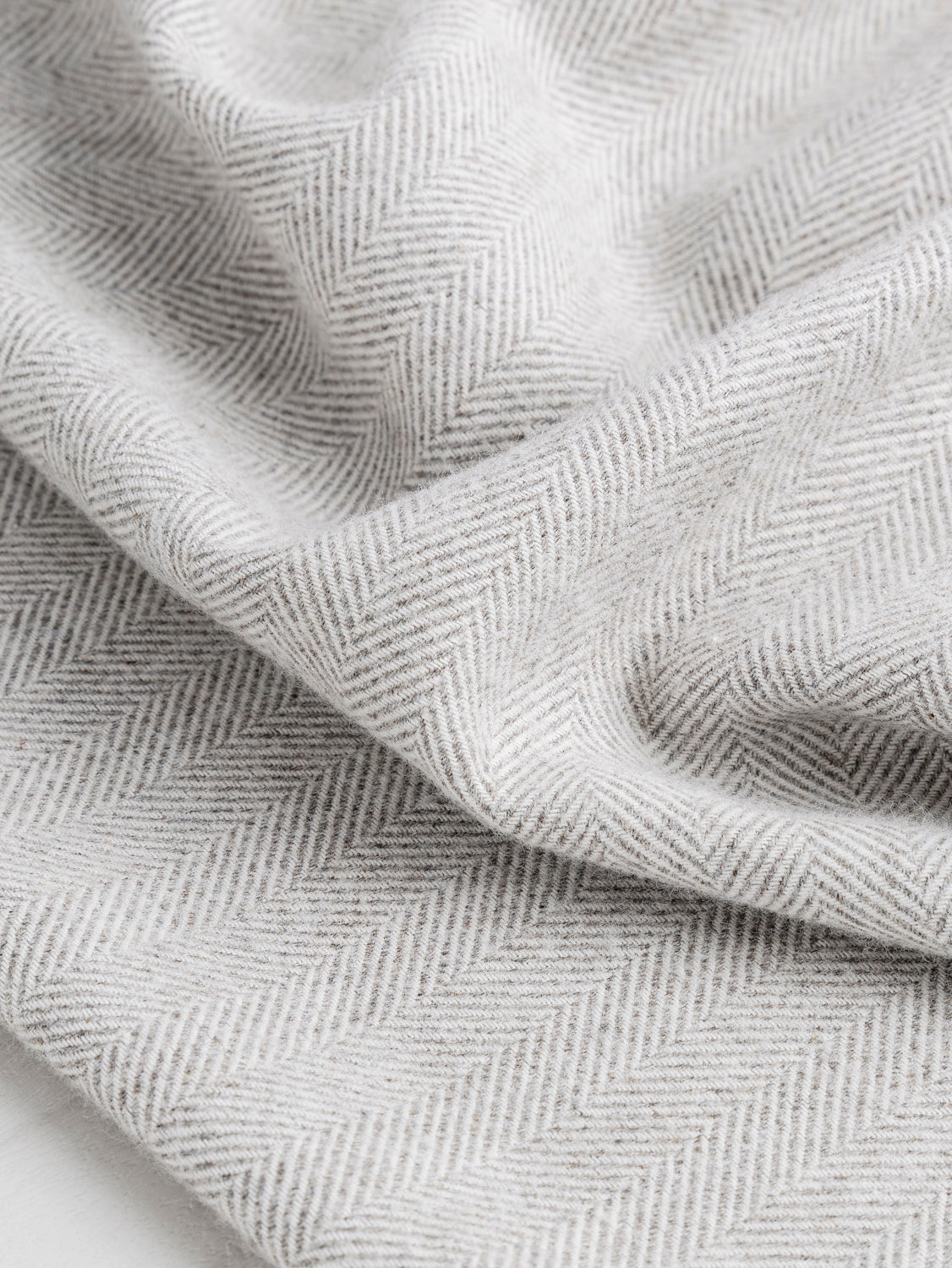 Herringbone Organic Cotton Flannel - Grey + White | Core Fabrics