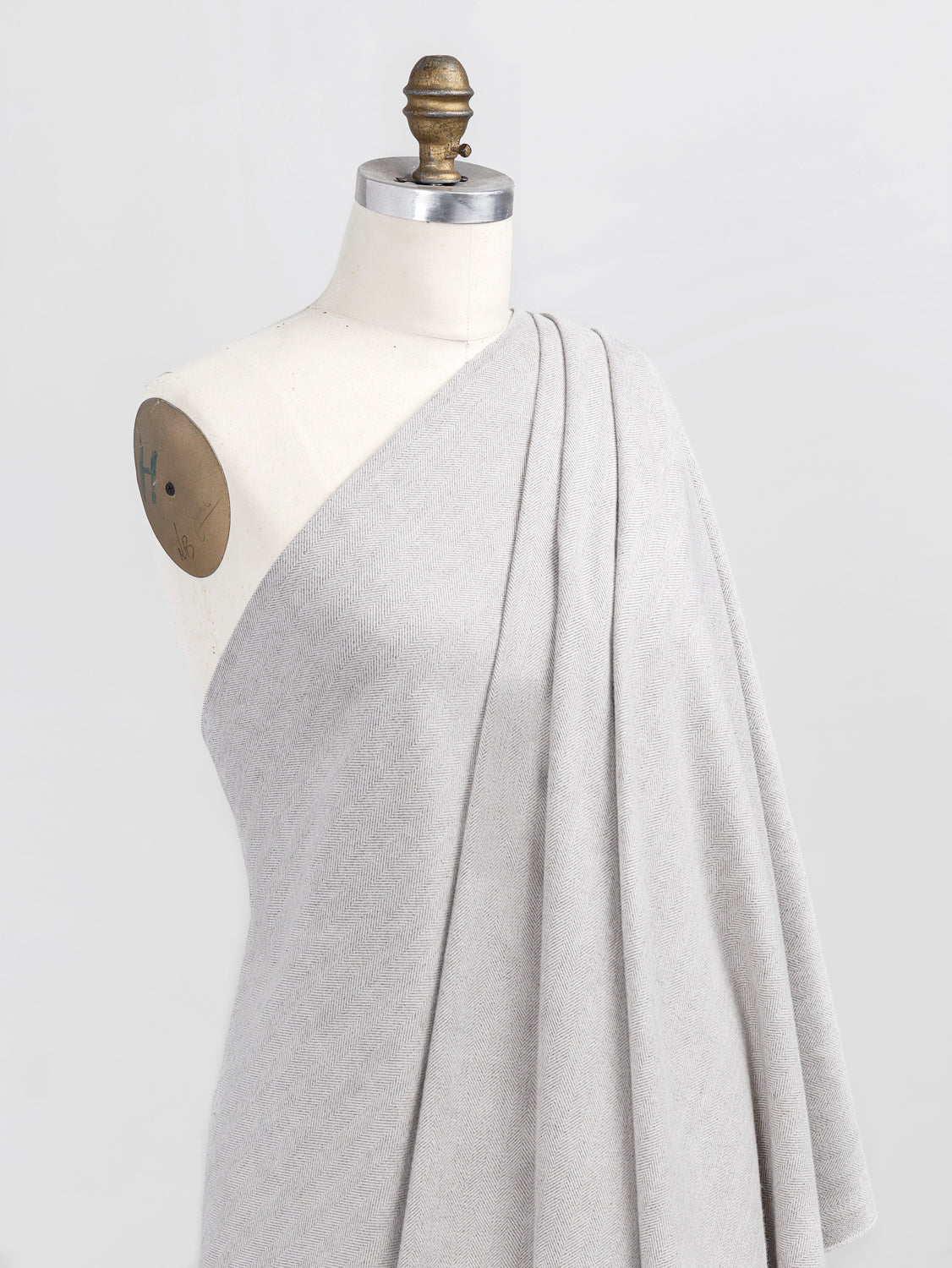 Herringbone Organic Cotton Flannel - Grey + White | Core Fabrics