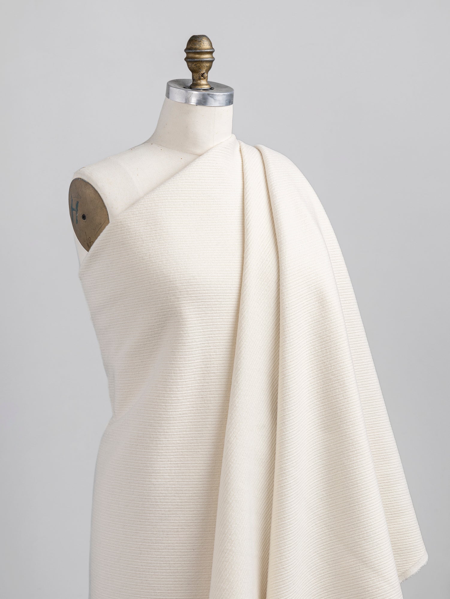 Italian Textured Wool Coating Deadstock - Ivory | Core Fabrics