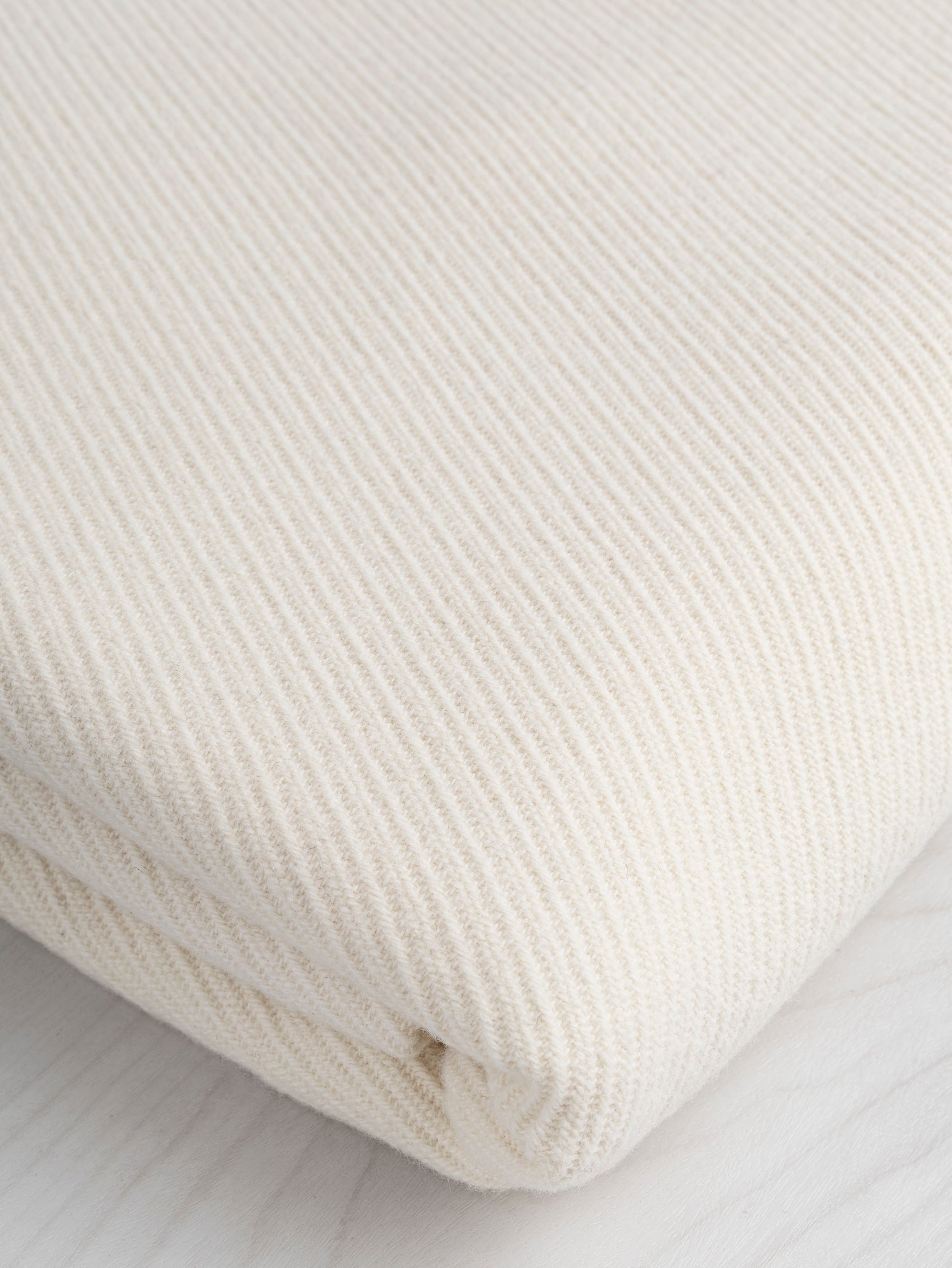 Italian Textured Wool Coating Deadstock - Ivory | Core Fabrics