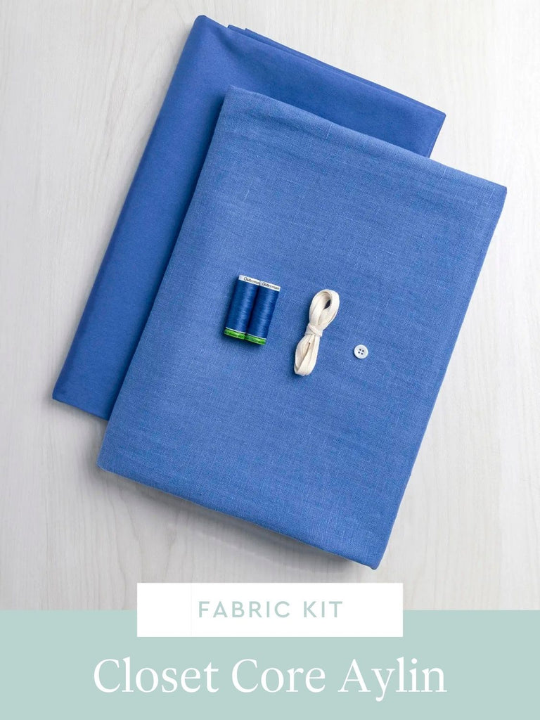 Aylin Wrap Dress & Vest Kit | Periwinkle Blue Midweight European Linen