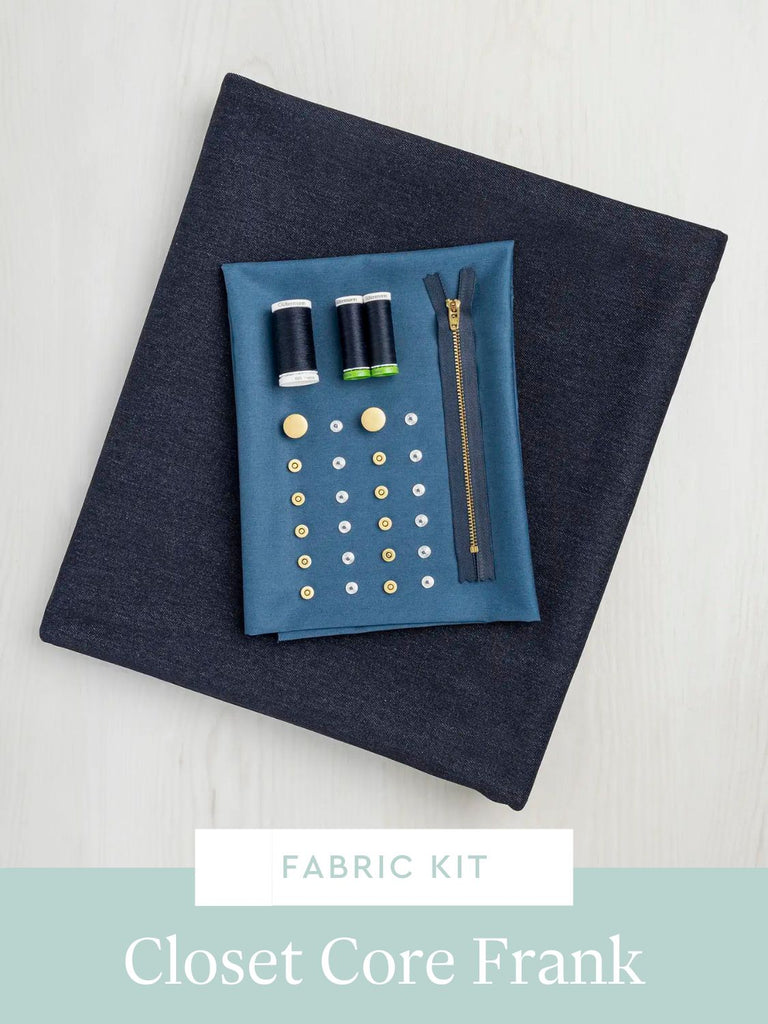 Kit Jeans Frank | Denim non extensible fin de rouleau indigo foncé