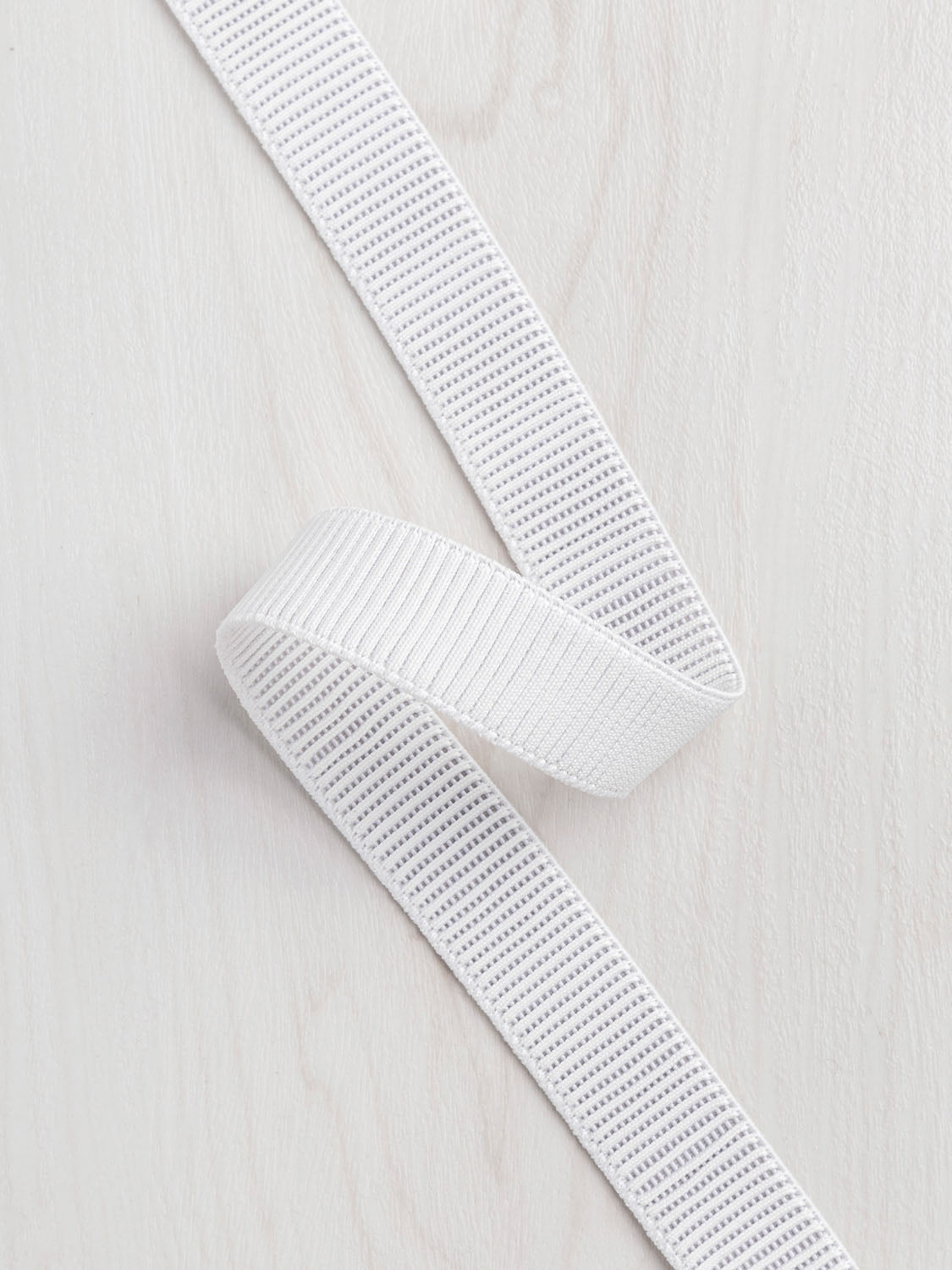 White 20mm Knitted Elastic In Polyester ( Natural Rubber ), For