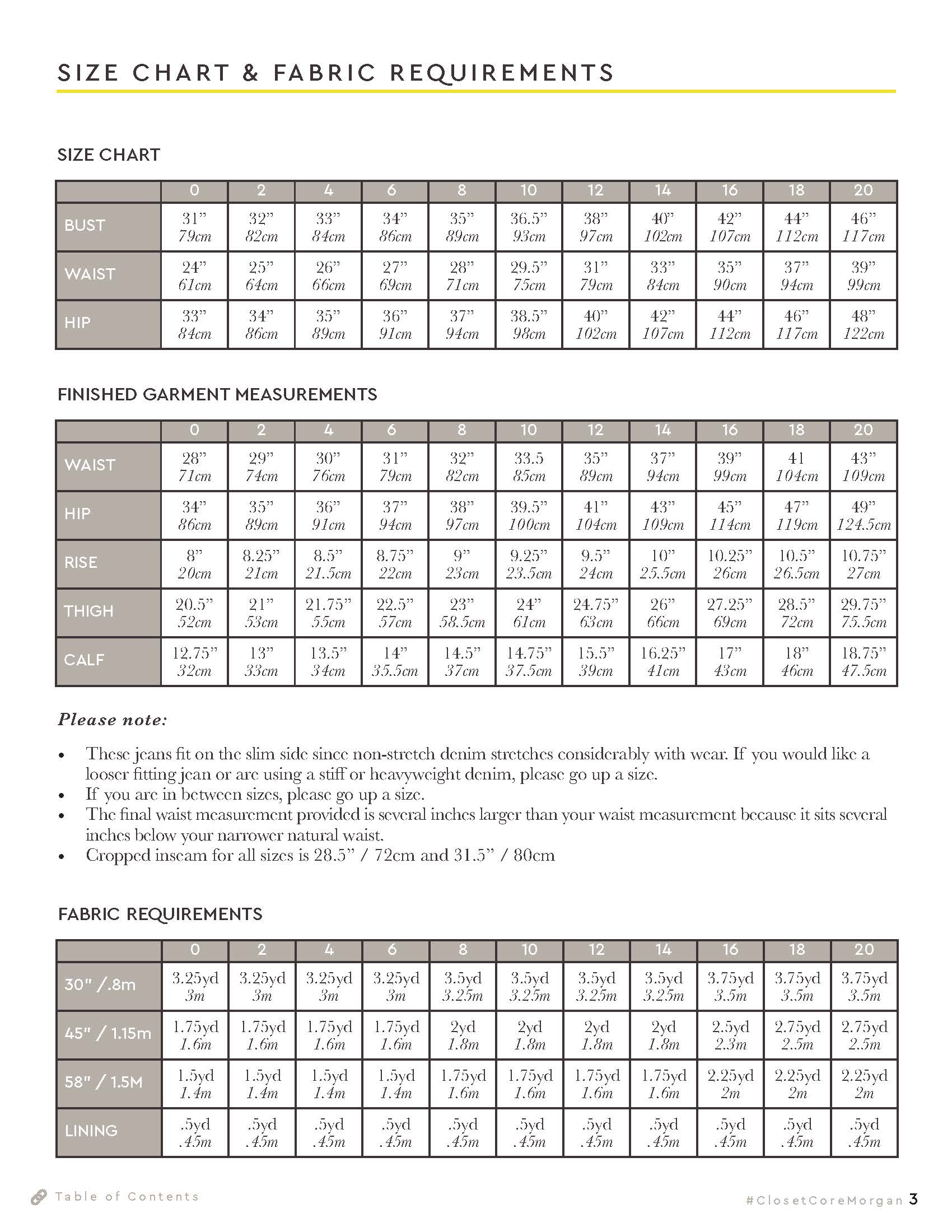 Morgan Jeans Pattern | Core Fabrics