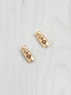 Small Double Cord Lock Gold - Pack of 2