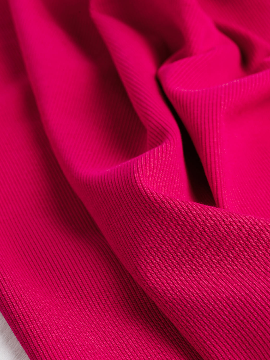 Pink 2x2 Rib Organic Cotton Ribbing Fabric