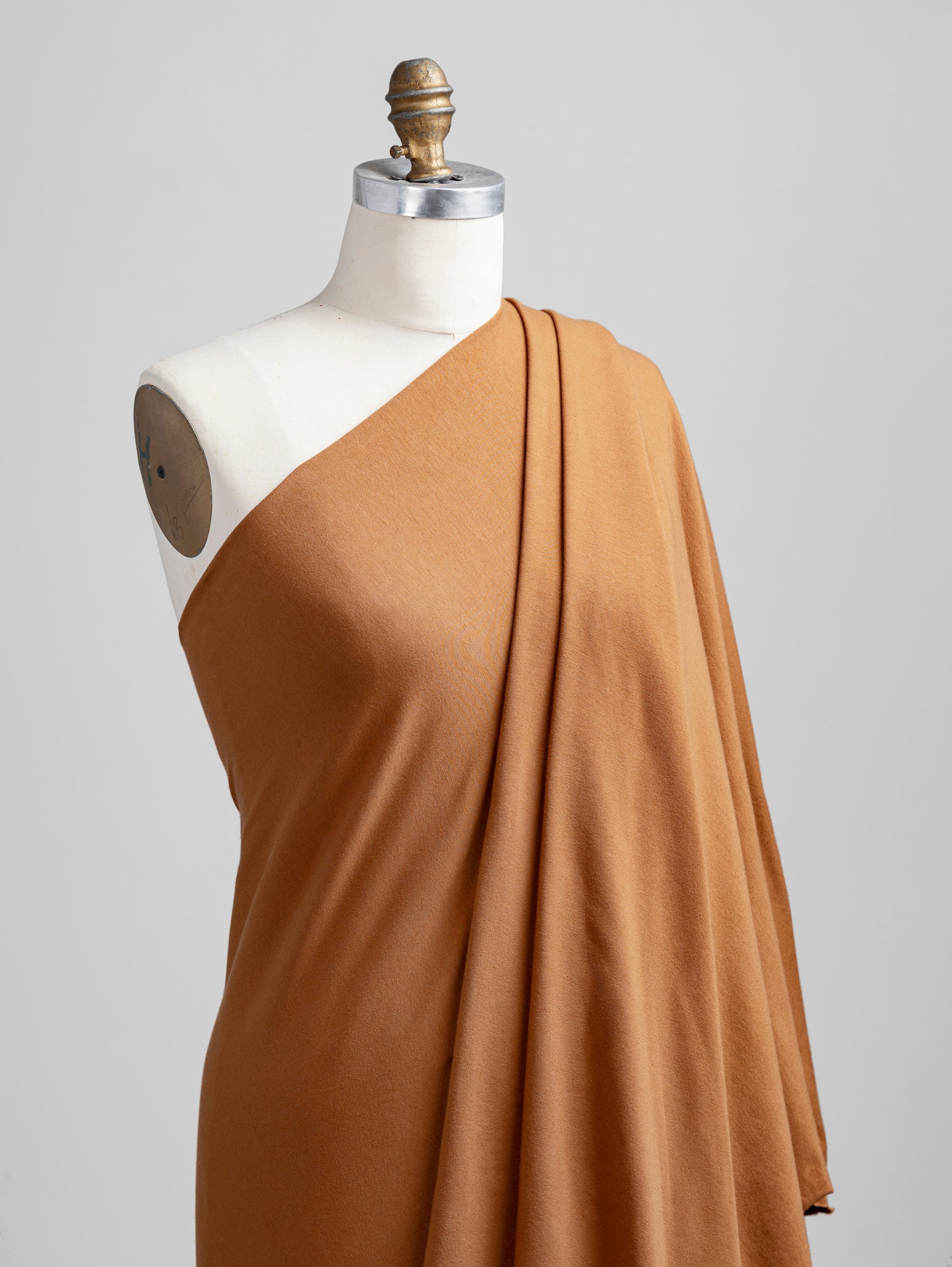 F-COT409-005 - Organic Cotton Spandex Jersey - Caramel - Core Fabrics- draped.JPG