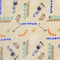 Popeline de coton BCI à imprimé floral pictural - Avoine + Pervenche + Noir