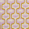 Viscose Ecovero texturée imprimé Palm Springs - ivoire + lilas + moutarde