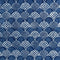 Popeline de coton imprimée à écailles - Indigo + Chambray