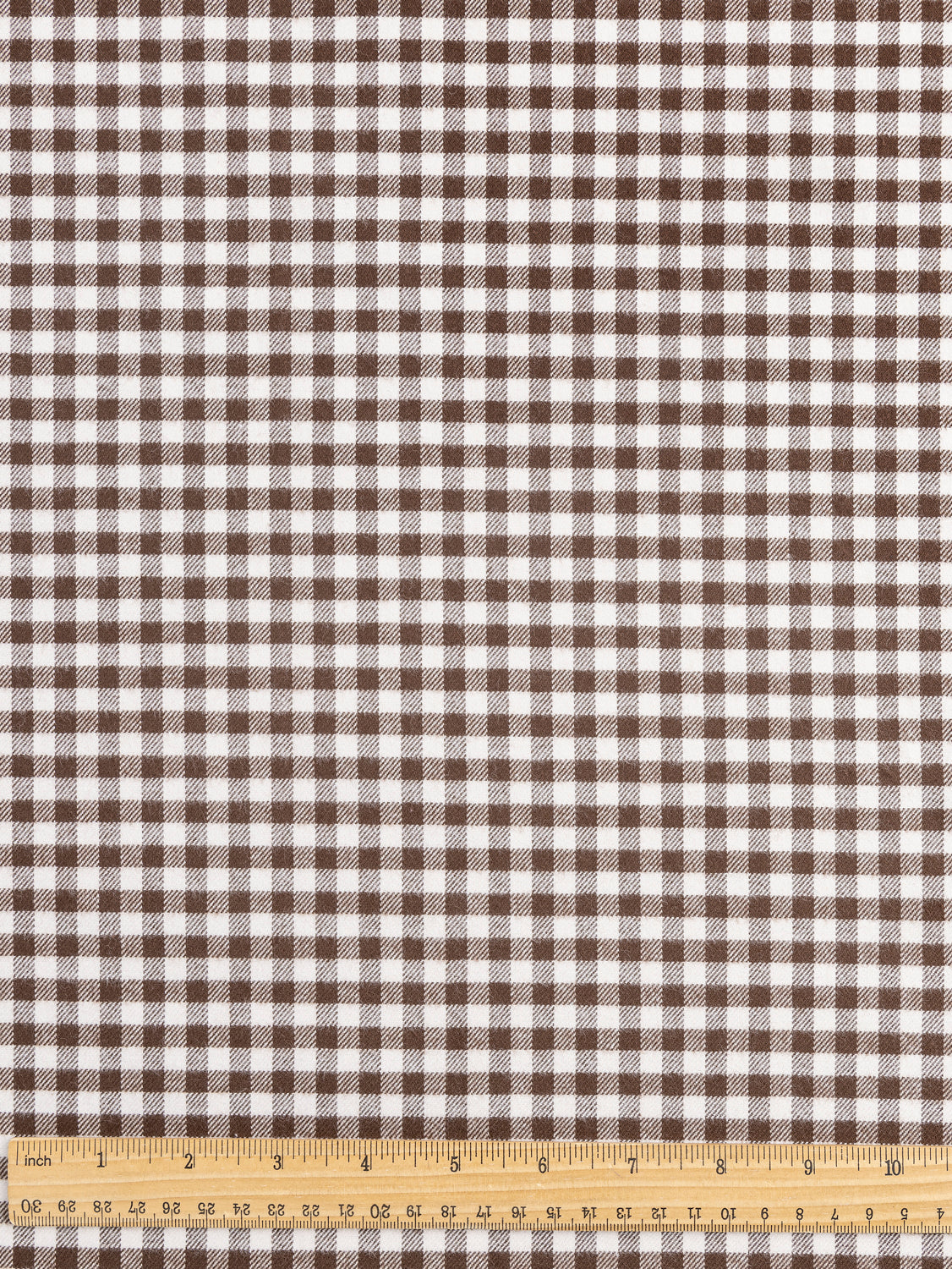 Shepherd Check Organic Cotton Flannel Twill - Brown + Cream | Core Fabrics