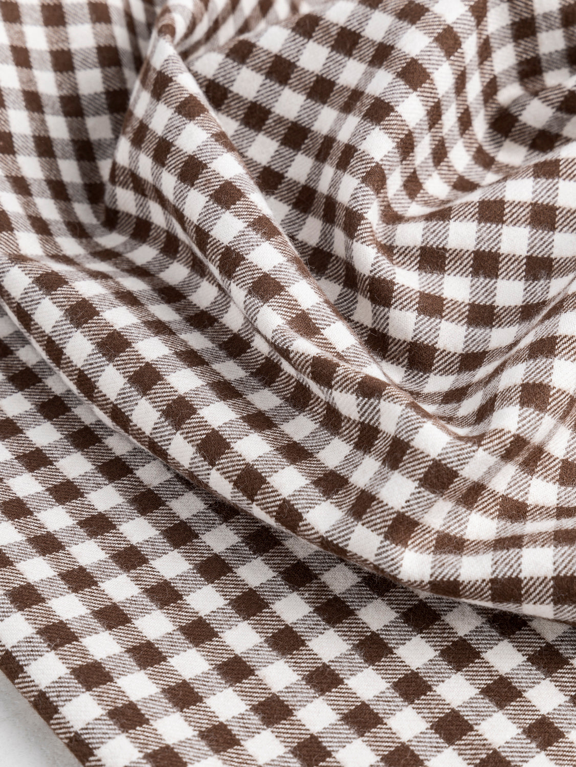 Shepherd Check Organic Cotton Flannel Twill - Brown + Cream | Core Fabrics