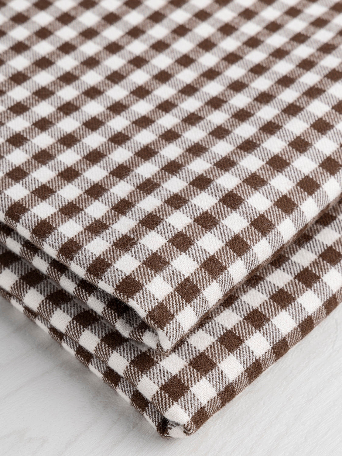 Shepherd Check Organic Cotton Flannel Twill - Brown + Cream | Core Fabrics