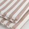 Maille extensible en viscose à rayures douces fin de rouleau - Beige + Blanc