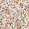 Popeline de coton BCI à imprimé floral printanier – Crème + Olive + Pervenche