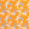 Tissu tissé extensible en coton à imprimé tropical fin de rouleau - Orange + Lavande + Brume