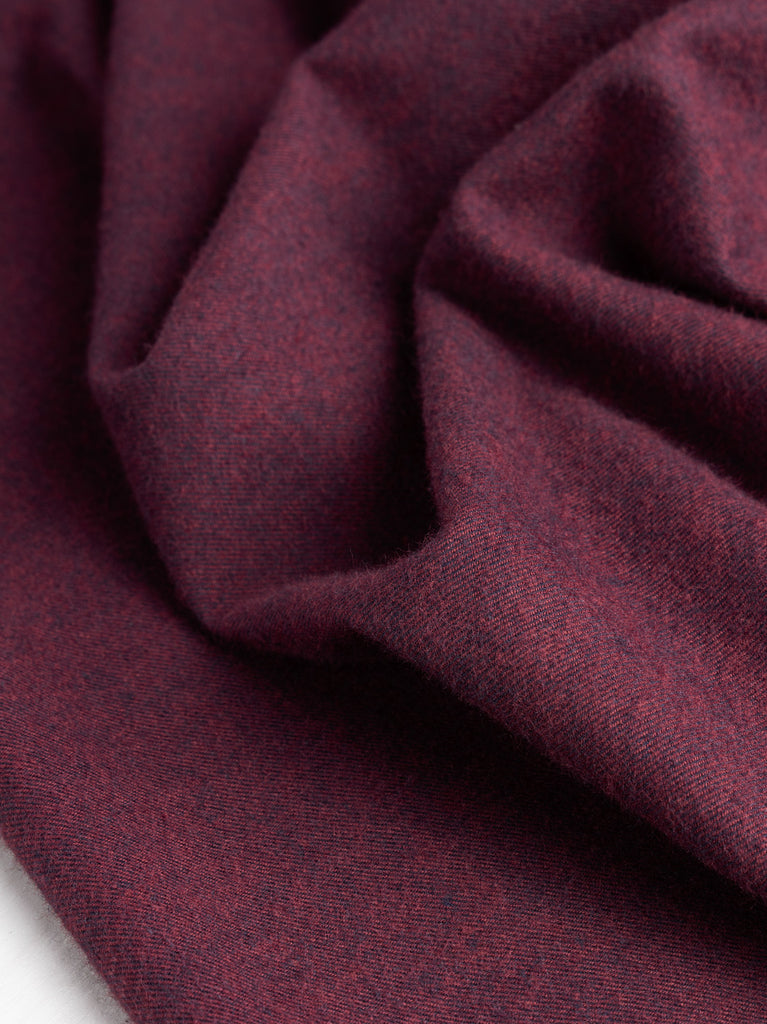 Yarn Dyed Solid Cotton Flannel - Burgundy