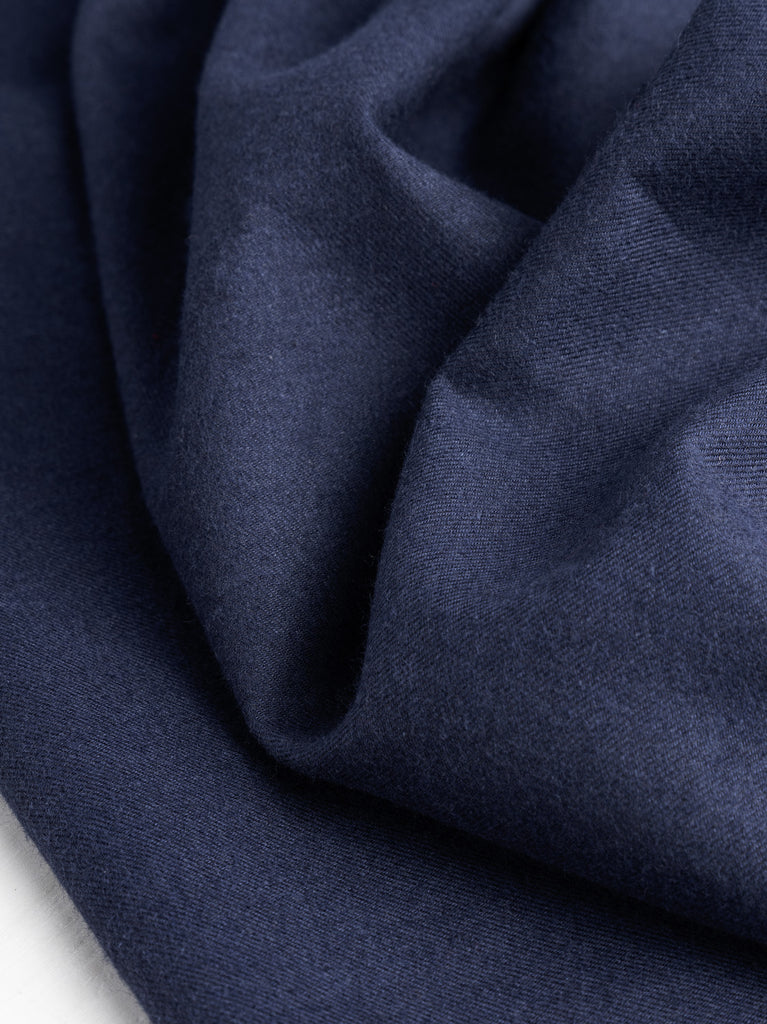 Yarn Dyed Solid Cotton Flannel - Navy