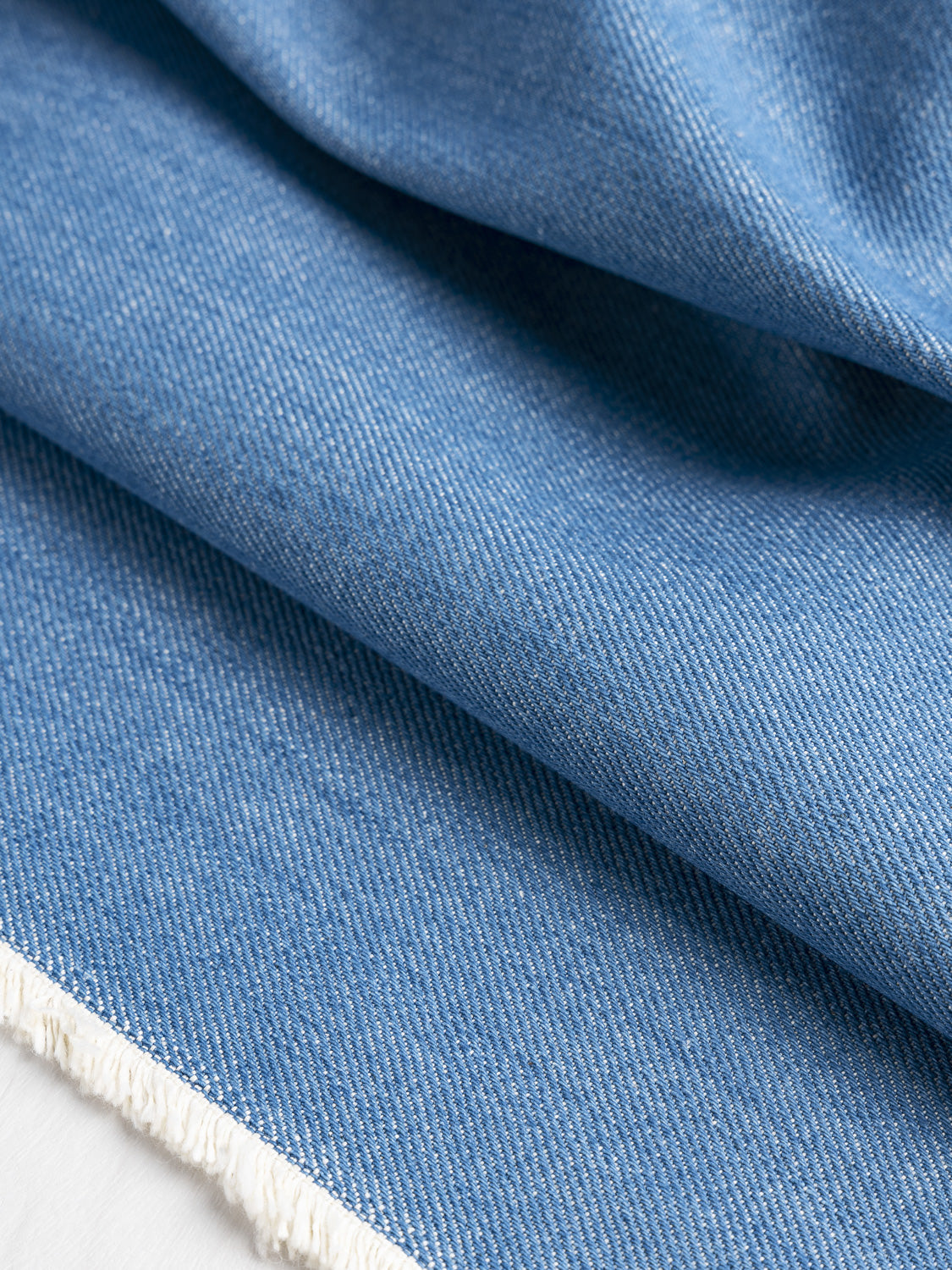 Cotton/ polyester blue denim stretch fabric 1 yard 18 x 42med weight