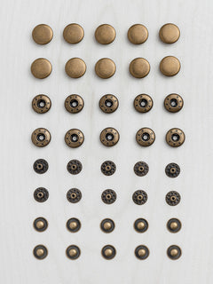 15mm Antique Brass Spring Snaps - 10 Pack