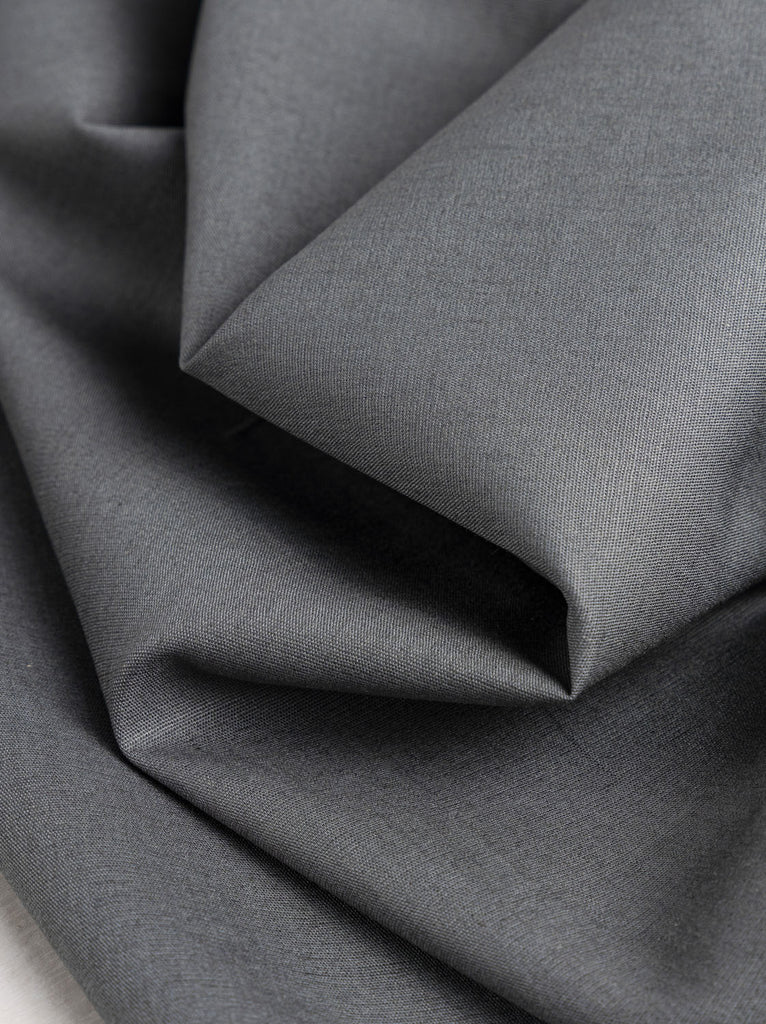 Lightweight Silky Cotton Poplin - Basalt Grey