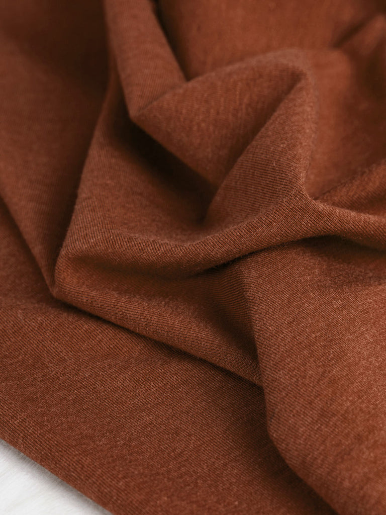 Tricot stretch en coton bio + Tencel - Rouille